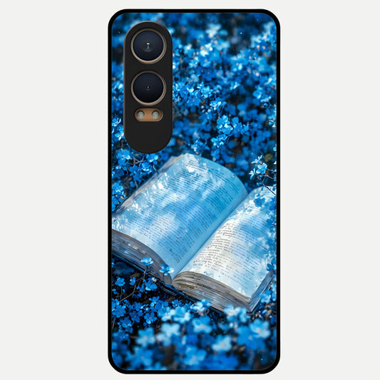  Blue Bloom Tales Glass Case For Oneplus Nord CE4 Lite back cover – full design glossy printed glass finish