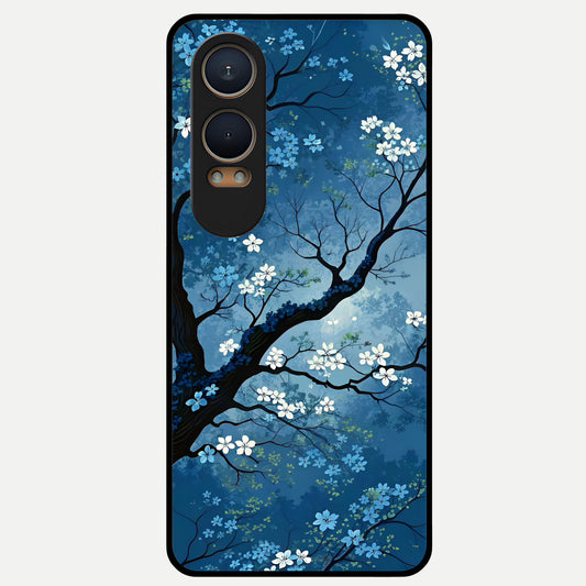 Blue Tree Serenity Glass Case For Oneplus Nord CE4 Lite back cover – full design glossy printed glass finish