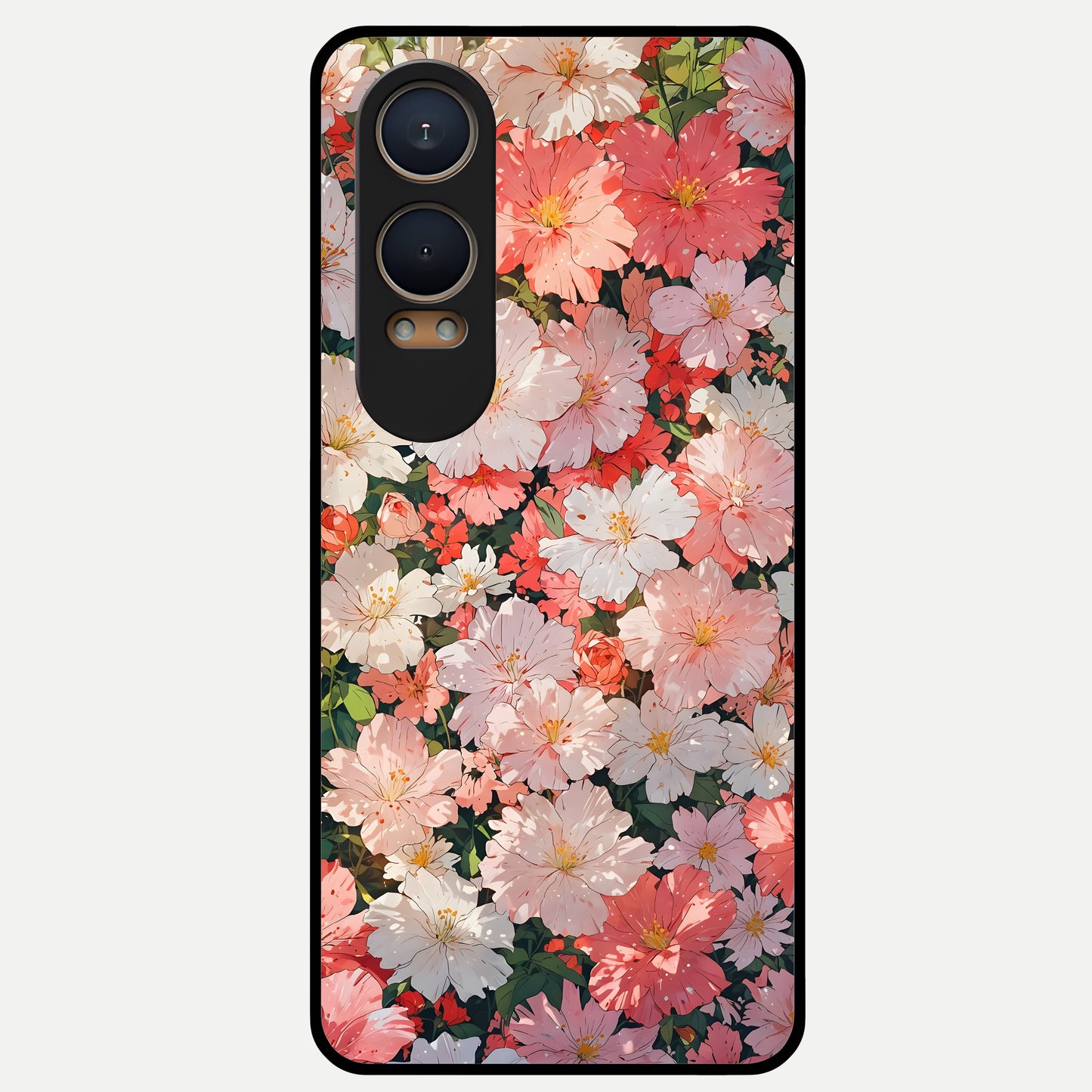  Blush Bloom Field Glass Case For Oneplus Nord CE4 Lite back cover – full design glossy printed glass finish