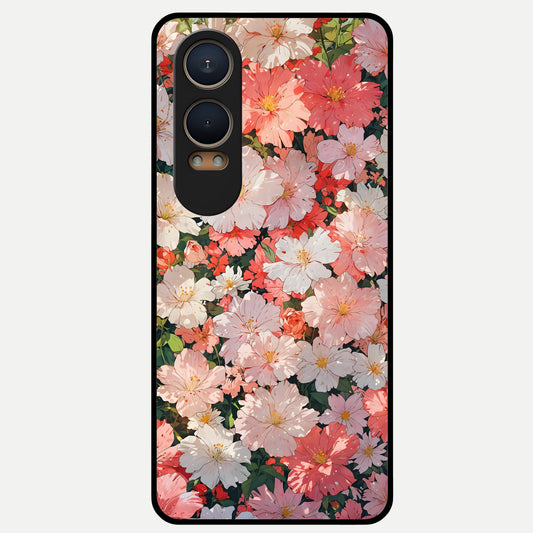  Blush Bloom Field Glass Case For Oneplus Nord CE4 Lite back cover – full design glossy printed glass finish