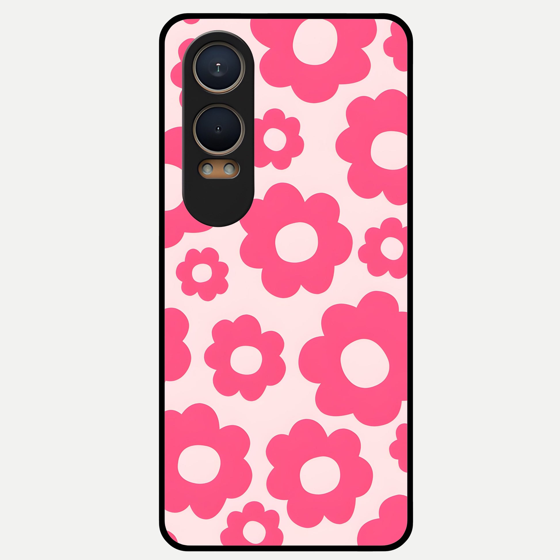  Blush Flower Pop Glass Case For Oneplus Nord CE4 Lite back cover – full design glossy printed glass finish