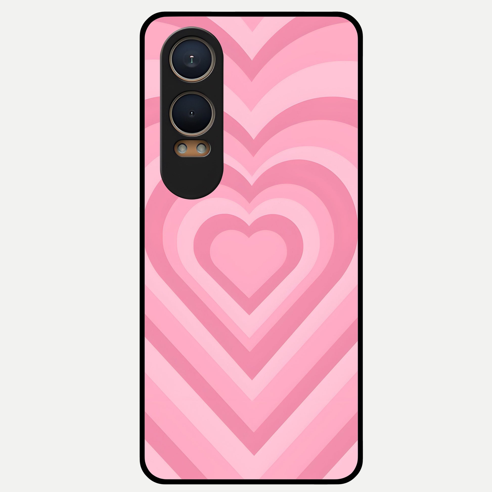  Blush Heart Waves Glass Case For Oneplus Nord CE4 Lite back cover – full design glossy printed glass finish