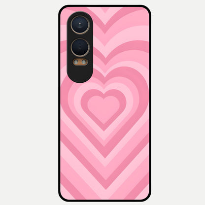  Blush Heart Waves Glass Case For Oneplus Nord CE4 Lite back cover – full design glossy printed glass finish