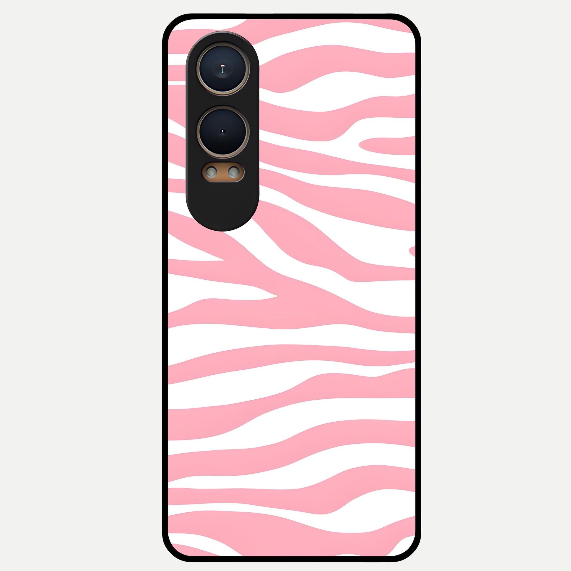  Blush Zebra Flow Glass Case For Oneplus Nord CE4 Lite back cover – full design glossy printed glass finish