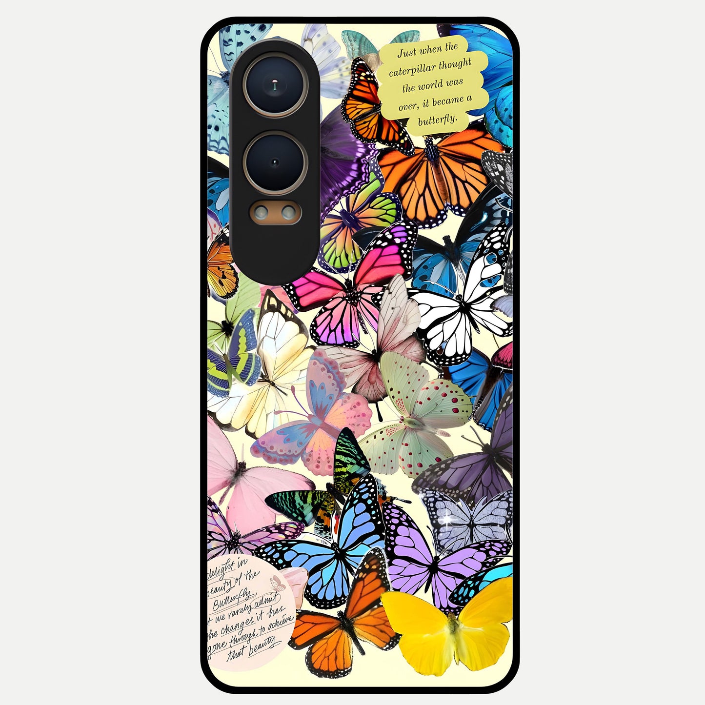  Butterflies Petal Dream Glass Case For Oneplus Nord CE4 Lite back cover – full design glossy printed glass finish