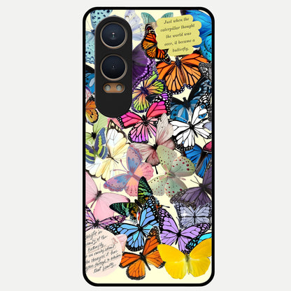  Butterflies Petal Dream Glass Case For Oneplus Nord CE4 Lite back cover – full design glossy printed glass finish