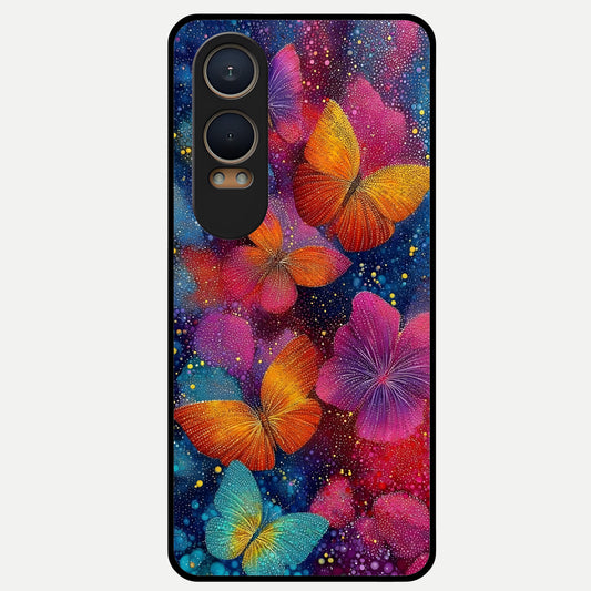  Butterfly Dream Mist Glass Case For Oneplus Nord CE4 Lite back cover – full design glossy printed glass finish