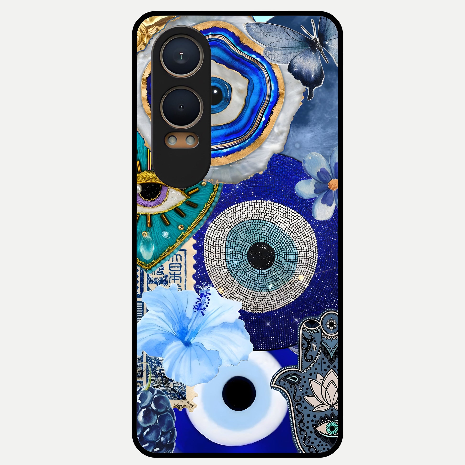  Celestial Blue Vision Glass Case For Oneplus Nord CE4 Lite back cover – full design glossy printed glass finish