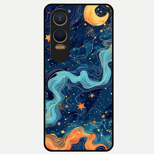  Celestial Dream Flow Glass Case For Oneplus Nord CE4 Lite back cover – full design glossy printed glass finish