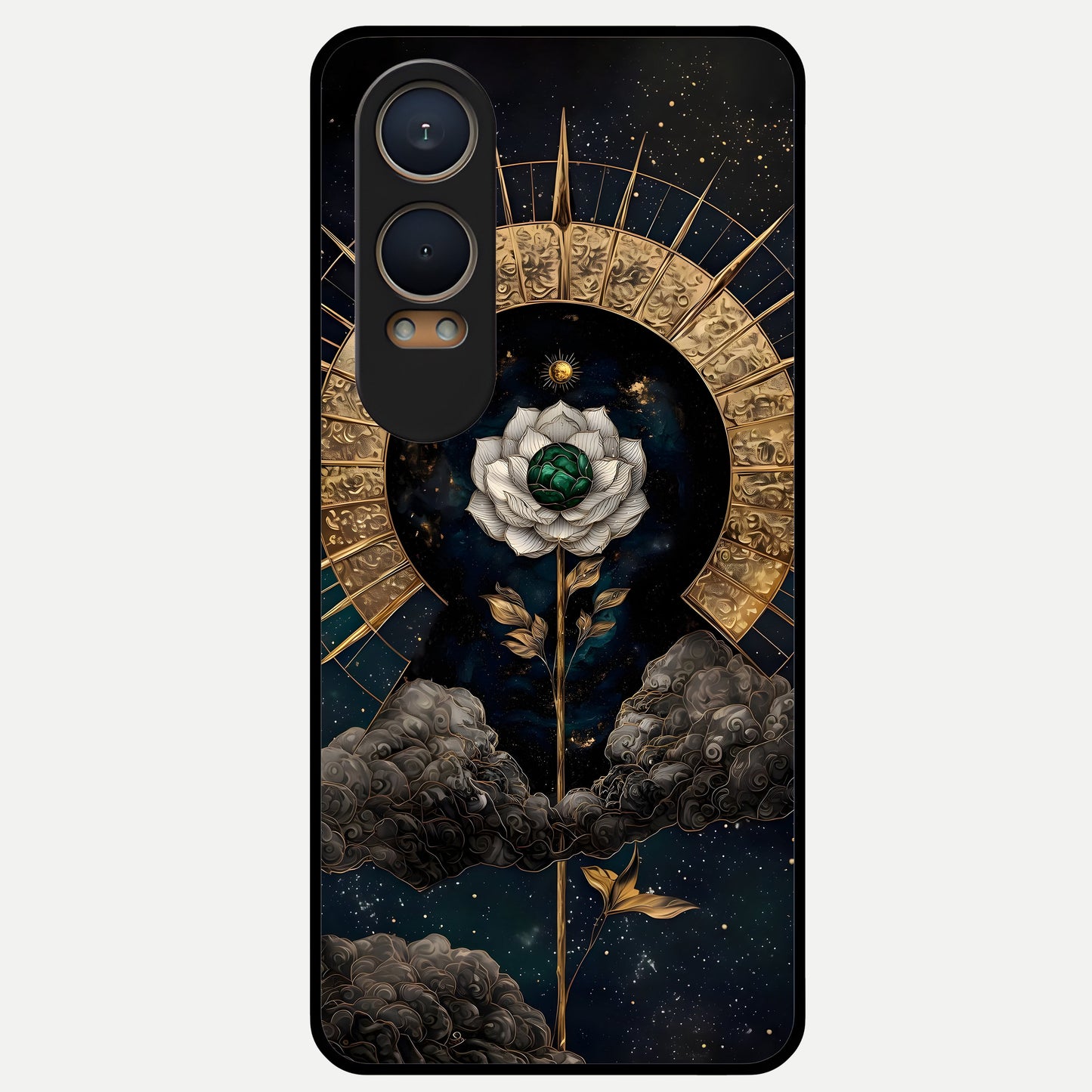  Celestial Lotus Morang Glass Case For Oneplus Nord CE4 Lite back cover – full design glossy printed glass finish