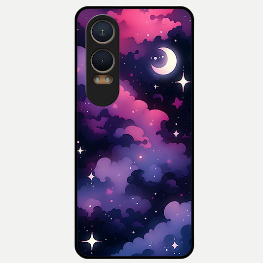  Celestial Moon Magic Glass Case For Oneplus Nord CE4 Lite back cover – full design glossy printed glass finish