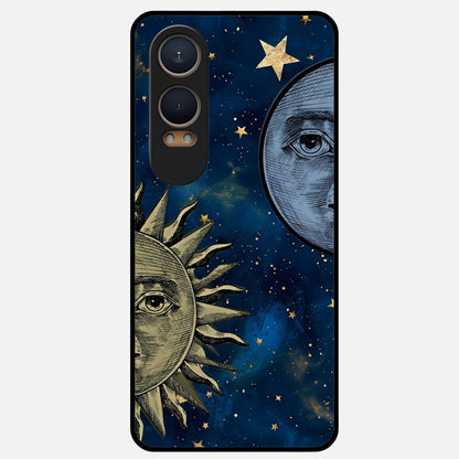  Celestial Moon With Sun Glass Case For Oneplus Nord CE4 Lite back cover – full design glossy printed glass finish