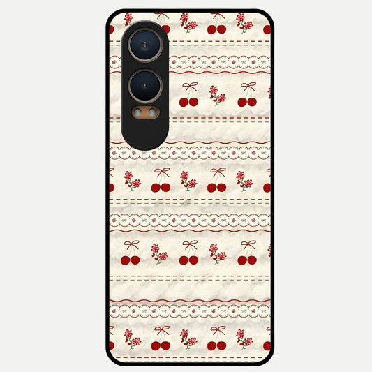  Cherry Bloom Charm Glass Case For Oneplus Nord CE4 Lite back cover – full design glossy printed glass finish