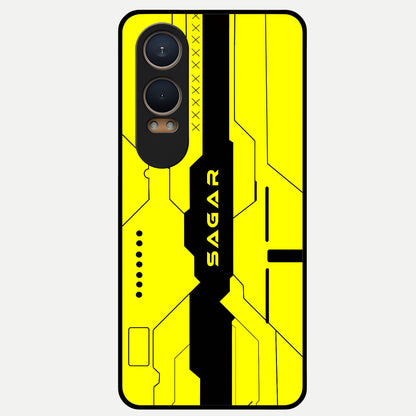  Circuit CYBERPUNK Custom Name Glass Case For Oneplus Nord CE4 Lite back cover – full design glossy printed glass finish