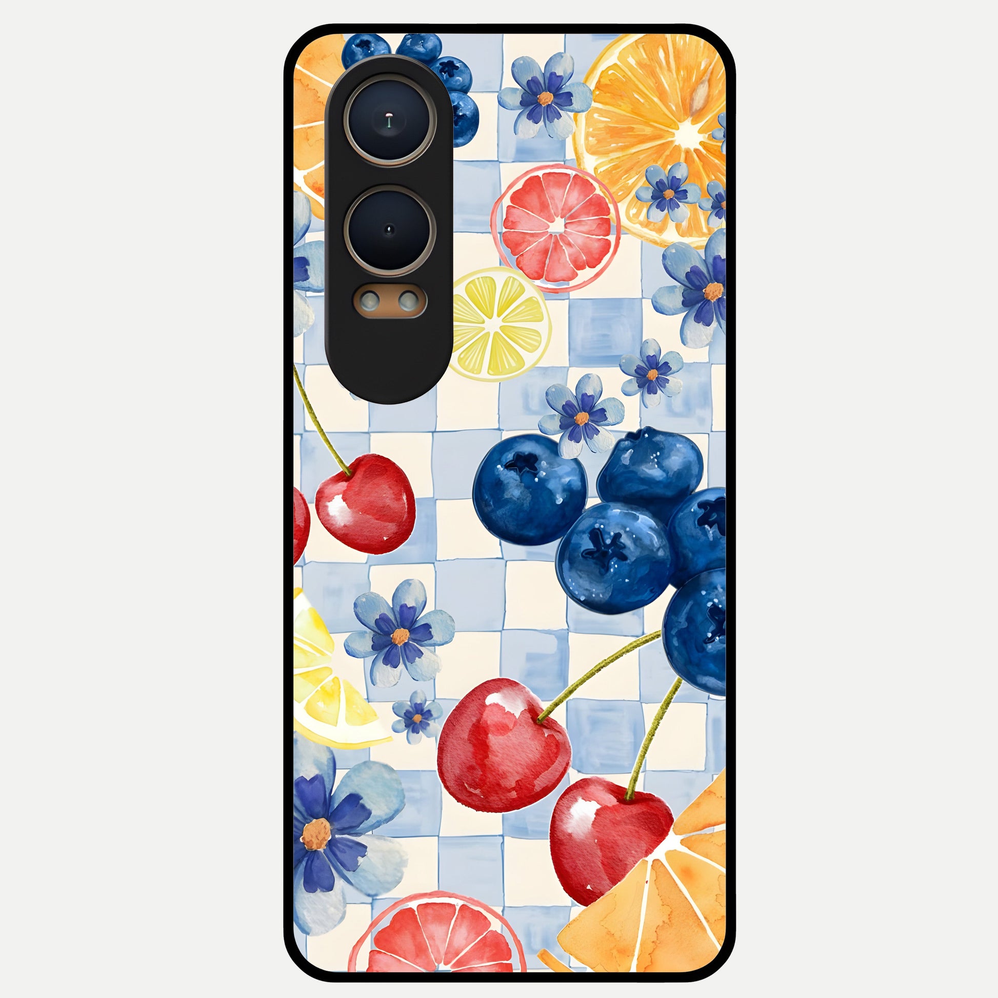  Citrus Bloom Joy Glass Case For Oneplus Nord CE4 Lite back cover – full design glossy printed glass finish