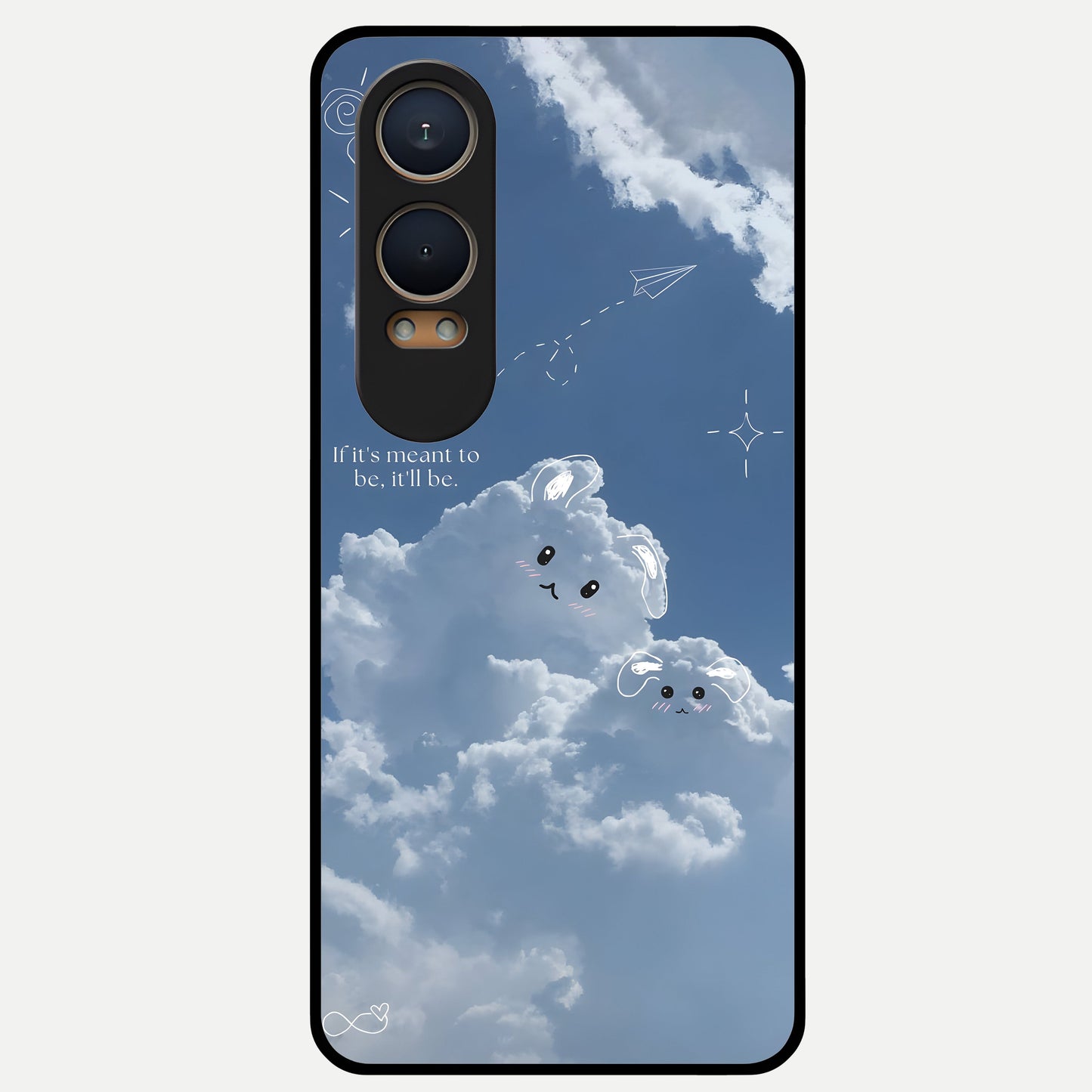  Cloud Bunny Dreams Glass Case For Oneplus Nord CE4 Lite back cover – full design glossy printed glass finish