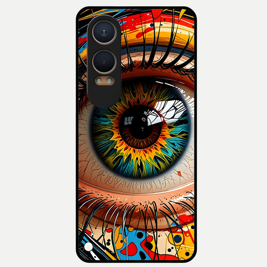  Colorful Eye Glass Case For Oneplus Nord CE4 Lite back cover – full design glossy printed glass finish