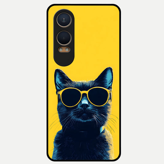  Cool Cat Vibes Glass Case For Oneplus Nord CE4 Lite back cover – full design glossy printed glass finish