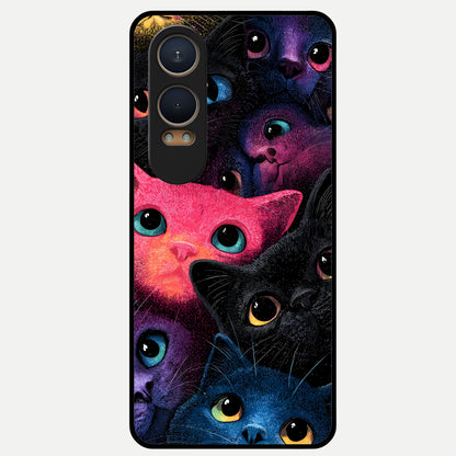  Cosmic Cats Dreams Glass Case For Oneplus Nord CE4 Lite back cover – full design glossy printed glass finish