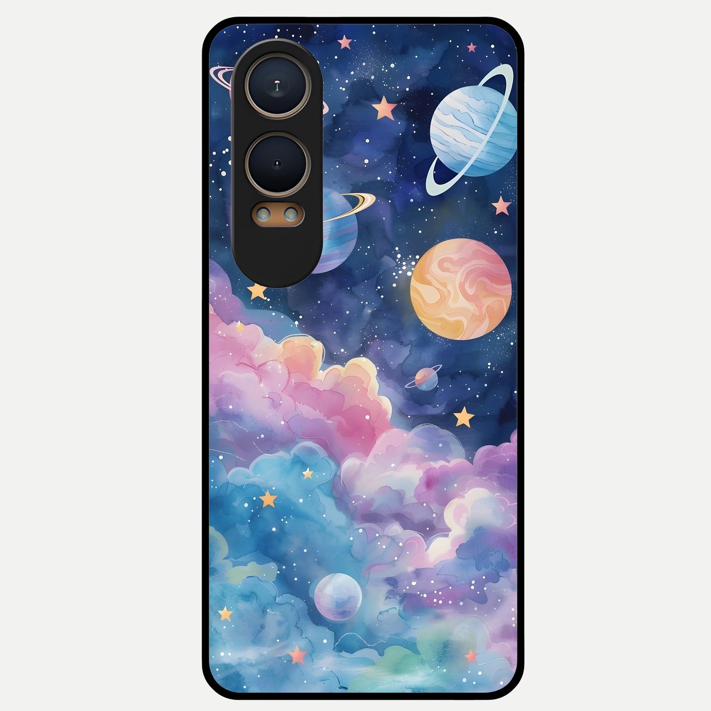  Cosmic Planet Dreams Glass Case For Oneplus Nord CE4 Lite back cover – full design glossy printed glass finish