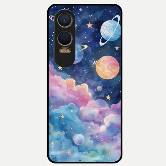  Cosmic Planet Dreams Glass Case For Oneplus Nord CE4 Lite back cover – full design glossy printed glass finish