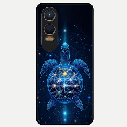  Crimson Blue Turtle Glass Case For Oneplus Nord CE4 Lite back cover – full design glossy printed glass finish