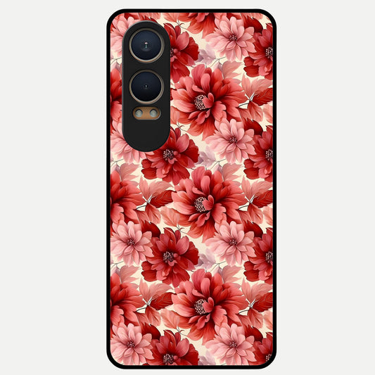  Crimson Love Petals Glass Case For Oneplus Nord CE4 Lite back cover – full design glossy printed glass finish