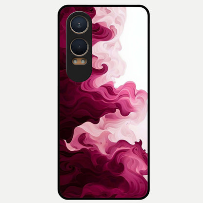  Crimson Wave Flow Glass Case For Oneplus Nord CE4 Lite back cover – full design glossy printed glass finish