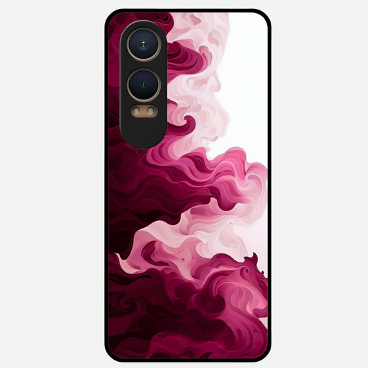  Crimson Wave Flow Glass Case For Oneplus Nord CE4 Lite back cover – full design glossy printed glass finish