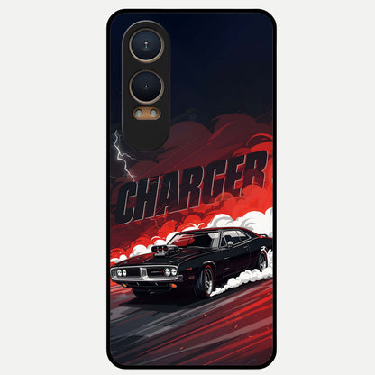 Dark Charger Fury Glass Case For Oneplus Nord CE4 Lite back cover – full design glossy printed glass finish