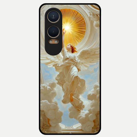  Divine Light Angel Glass Case For Oneplus Nord CE4 Lite back cover – full design glossy printed glass finish