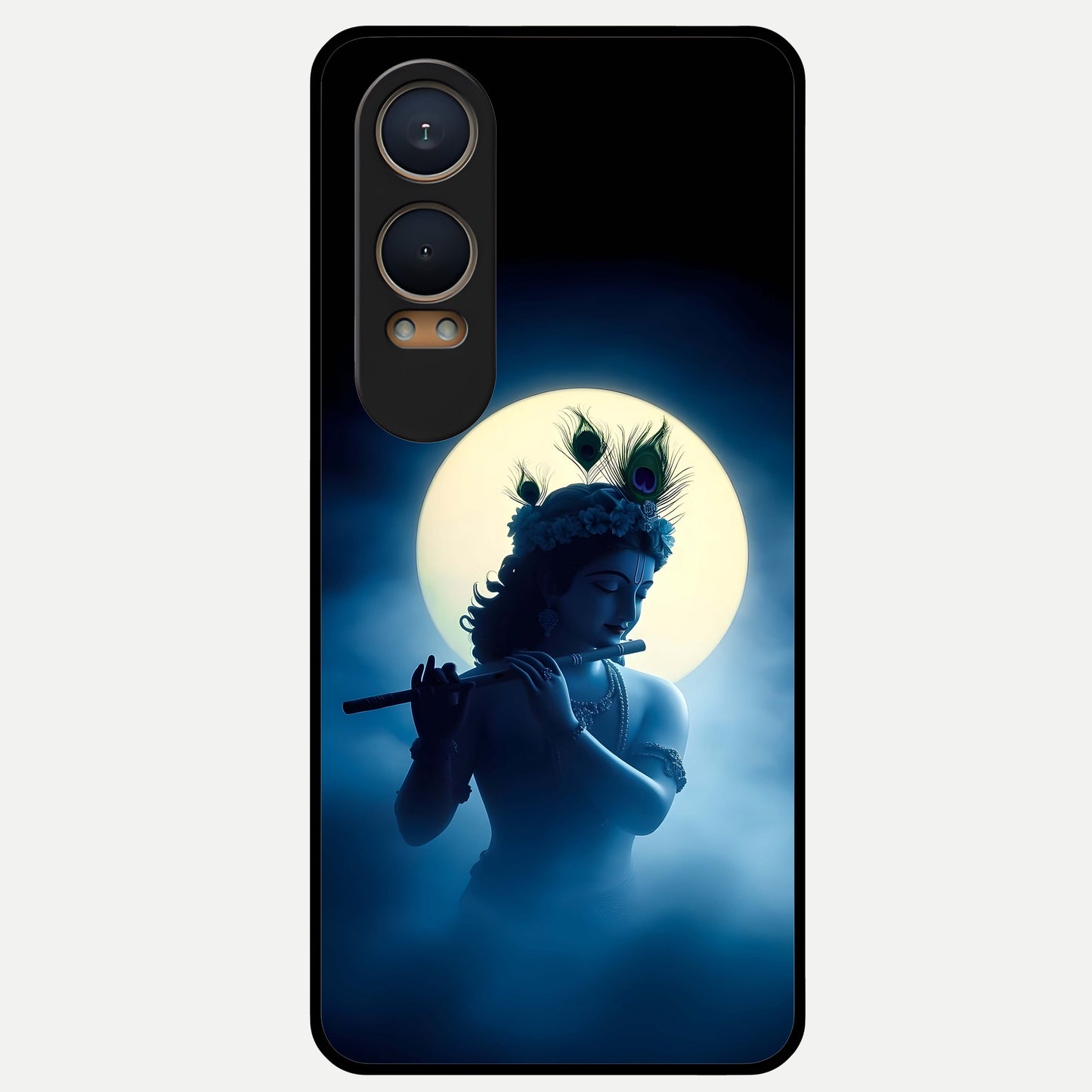  Divine Moon Flute Glass Case For Oneplus Nord CE4 Lite back cover – full design glossy printed glass finish