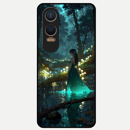 Enchanted Forest Glow Glass Case For Oneplus Nord CE4 Lite back cover – full design glossy printed glass finish