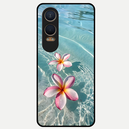  Floating Bloom Bliss Glass Case For Oneplus Nord CE4 Lite back cover – full design glossy printed glass finish