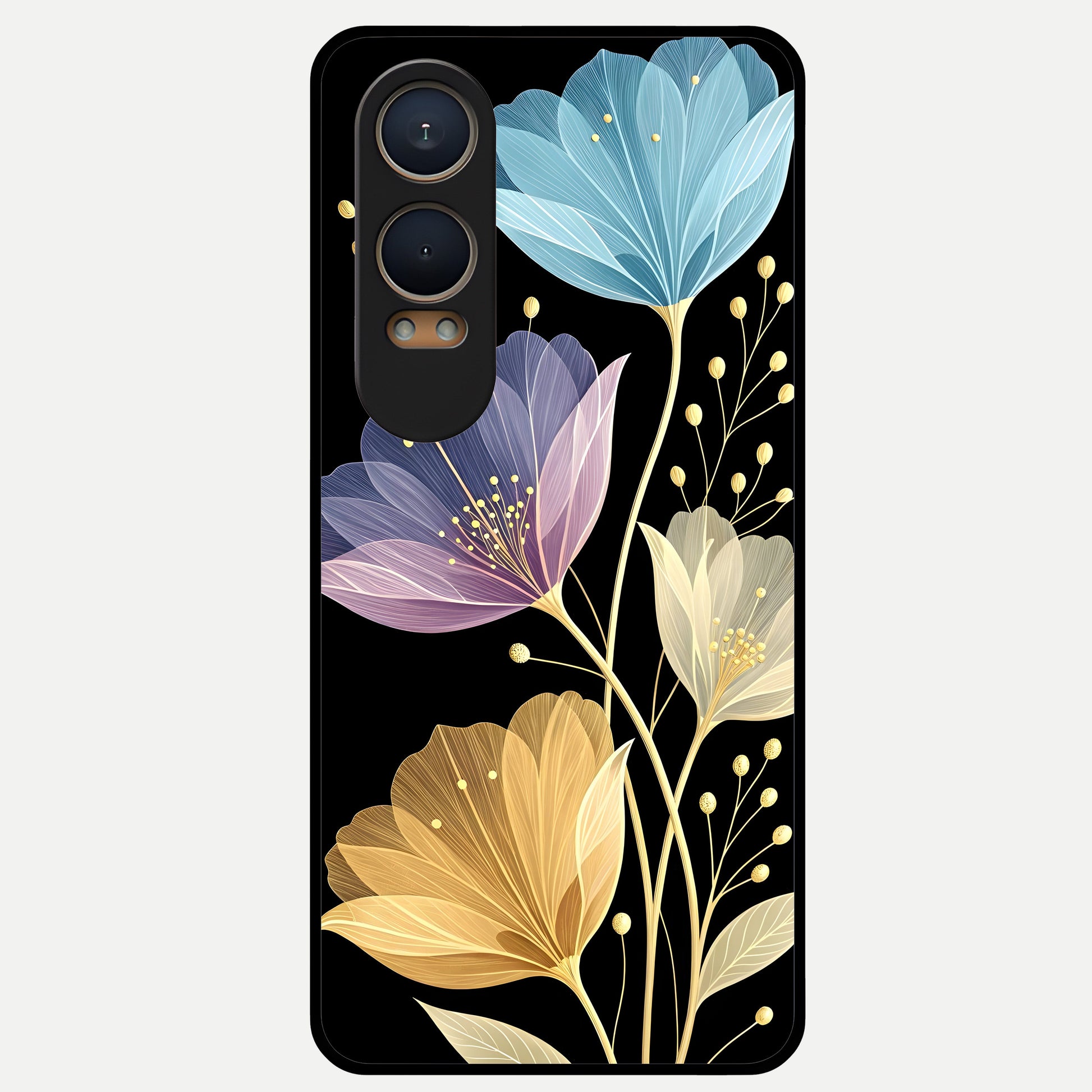  Flower Bloom Glow Glass Case For Oneplus Nord CE4 Lite back cover – full design glossy printed glass finish