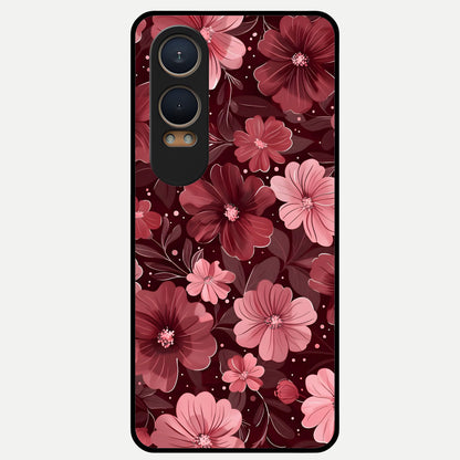  Flower Blush Bloom Glass Case For Oneplus Nord CE4 Lite back cover – full design glossy printed glass finish