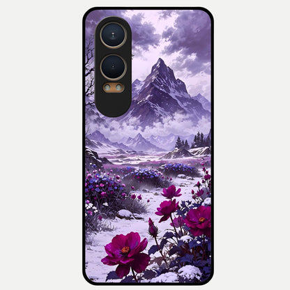  Flower Mountain View Glass Case For Oneplus Nord CE4 Lite back cover – full design glossy printed glass finish