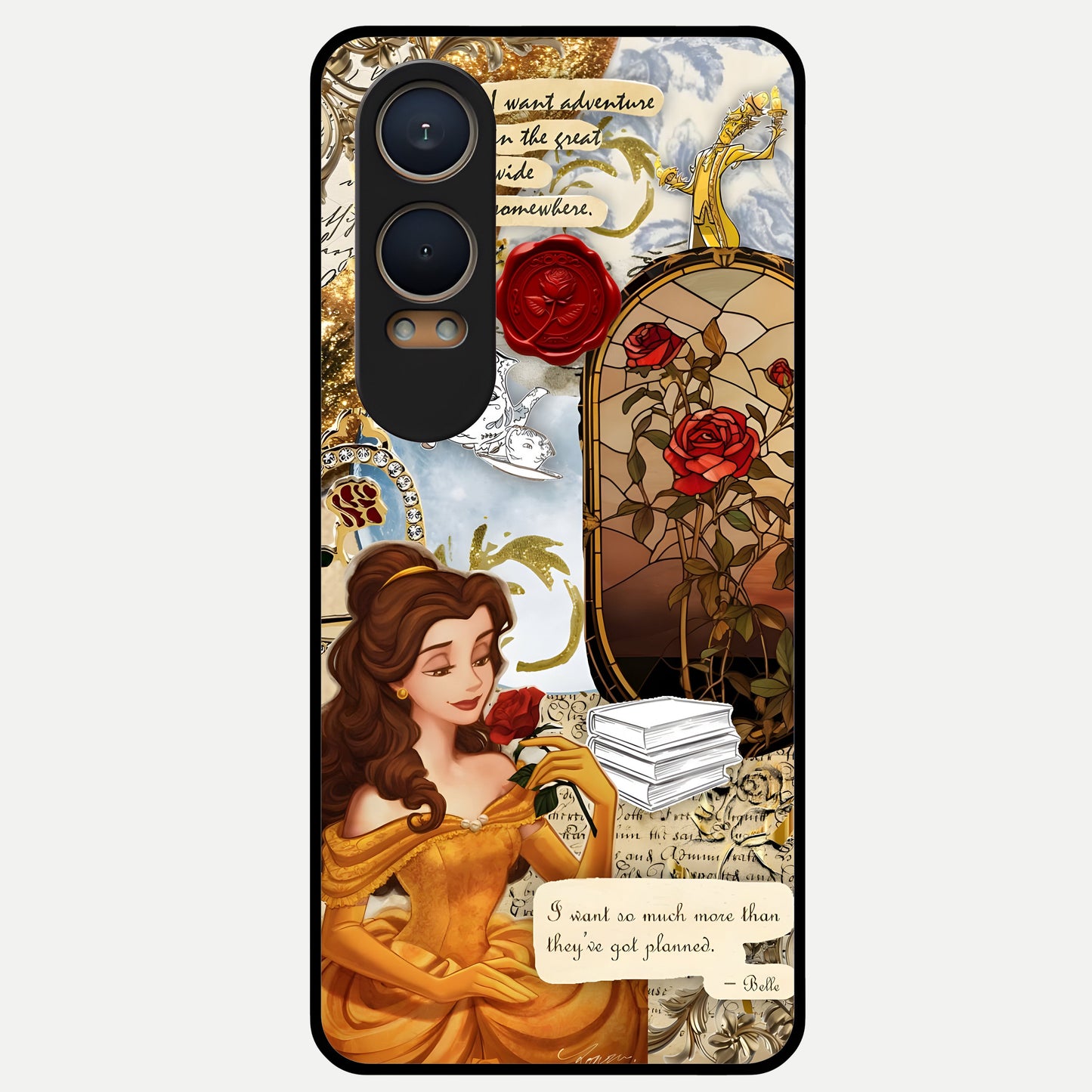  Golden Dream Belle Glass Case For Oneplus Nord CE4 Lite back cover – full design glossy printed glass finish