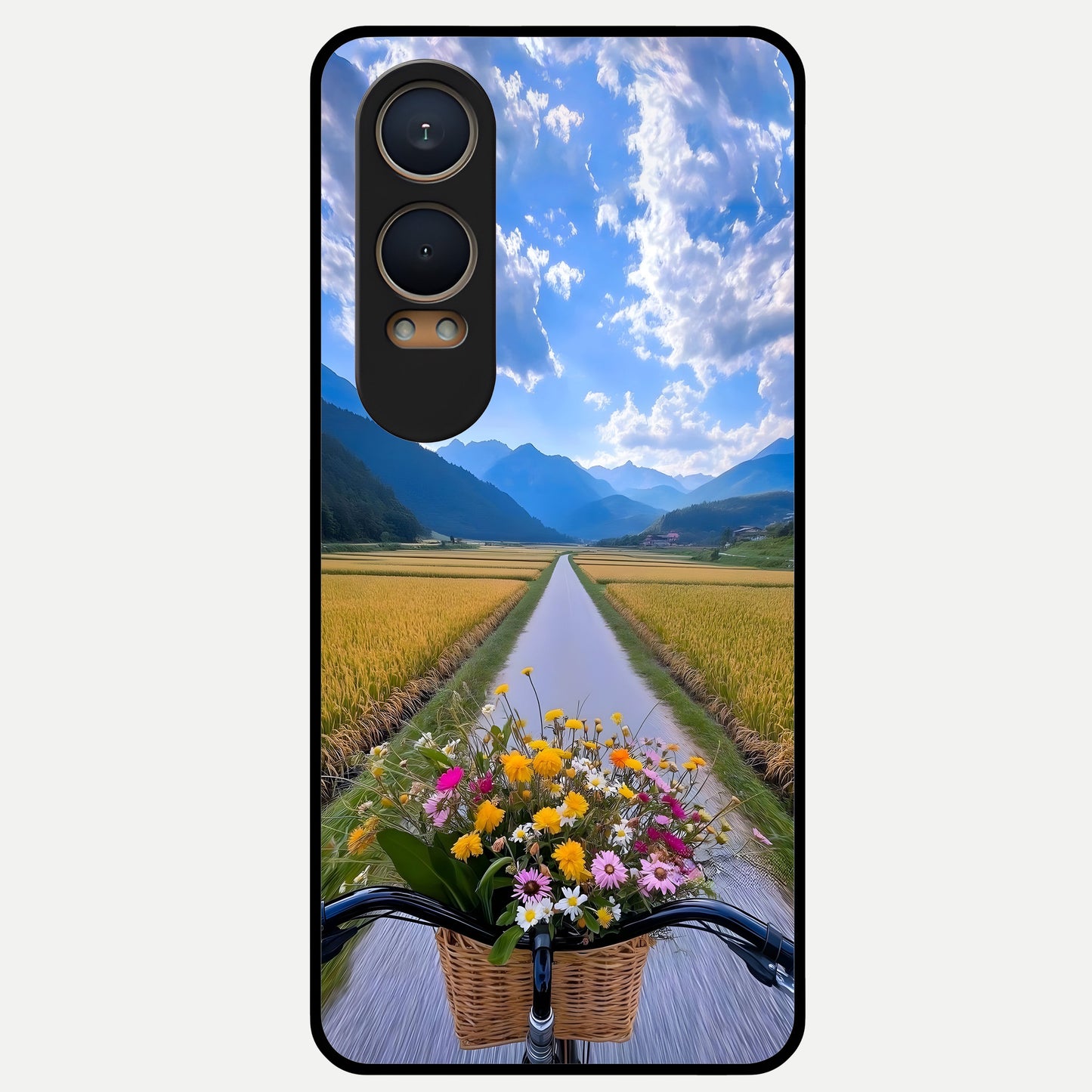  Golden Field Journey Glass Case For Oneplus Nord CE4 Lite back cover – full design glossy printed glass finish
