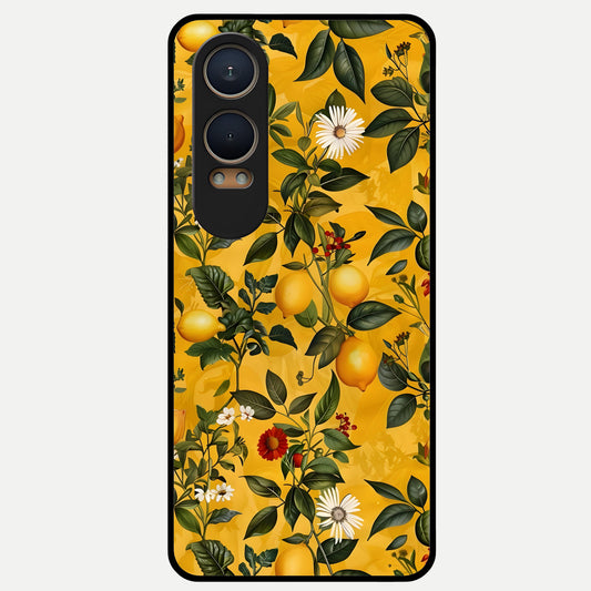  Golden Lemon Field Glass Case For Oneplus Nord CE4 Lite back cover – full design glossy printed glass finish