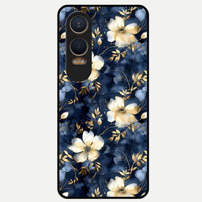  Golden Midnight Bloom Glass Case For Oneplus Nord CE4 Lite back cover – full design glossy printed glass finish