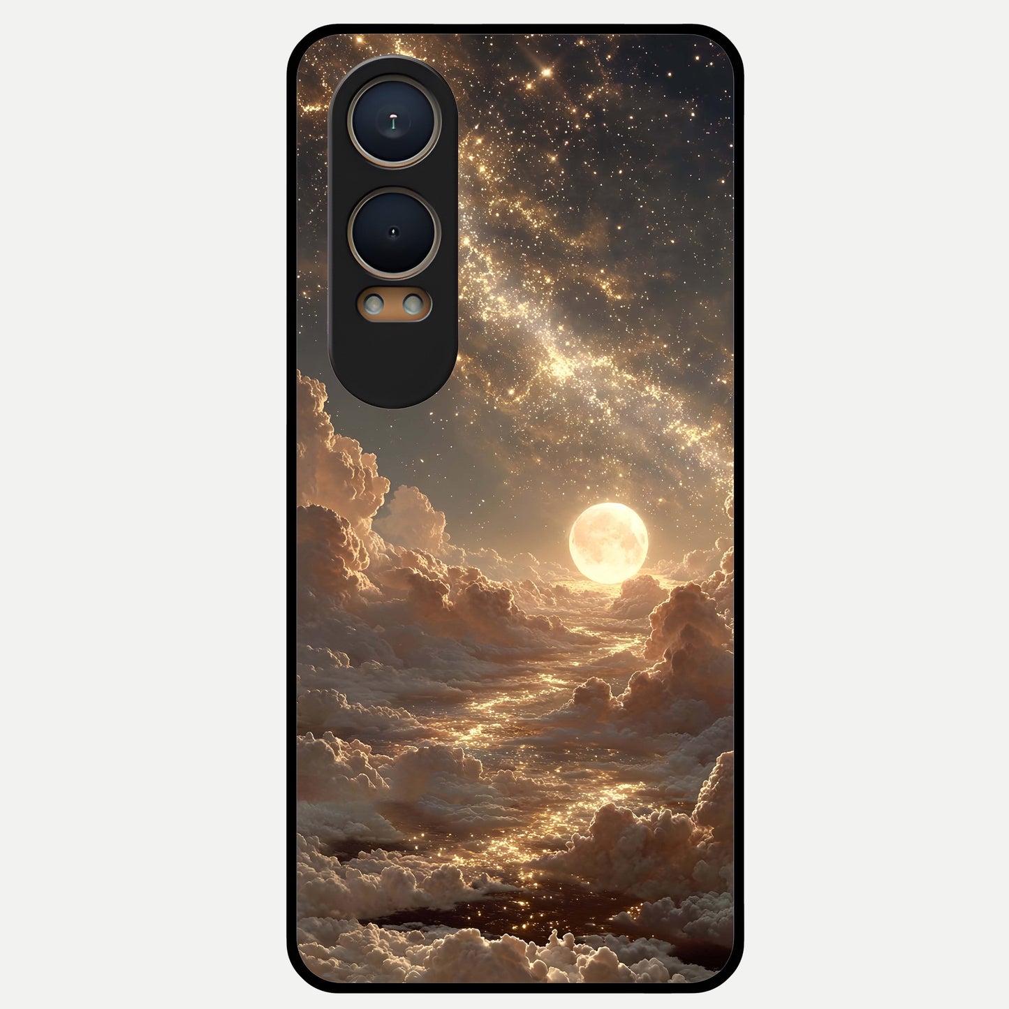  Golden Sky Dream Glass Case For Oneplus Nord CE4 Lite back cover – full design glossy printed glass finish