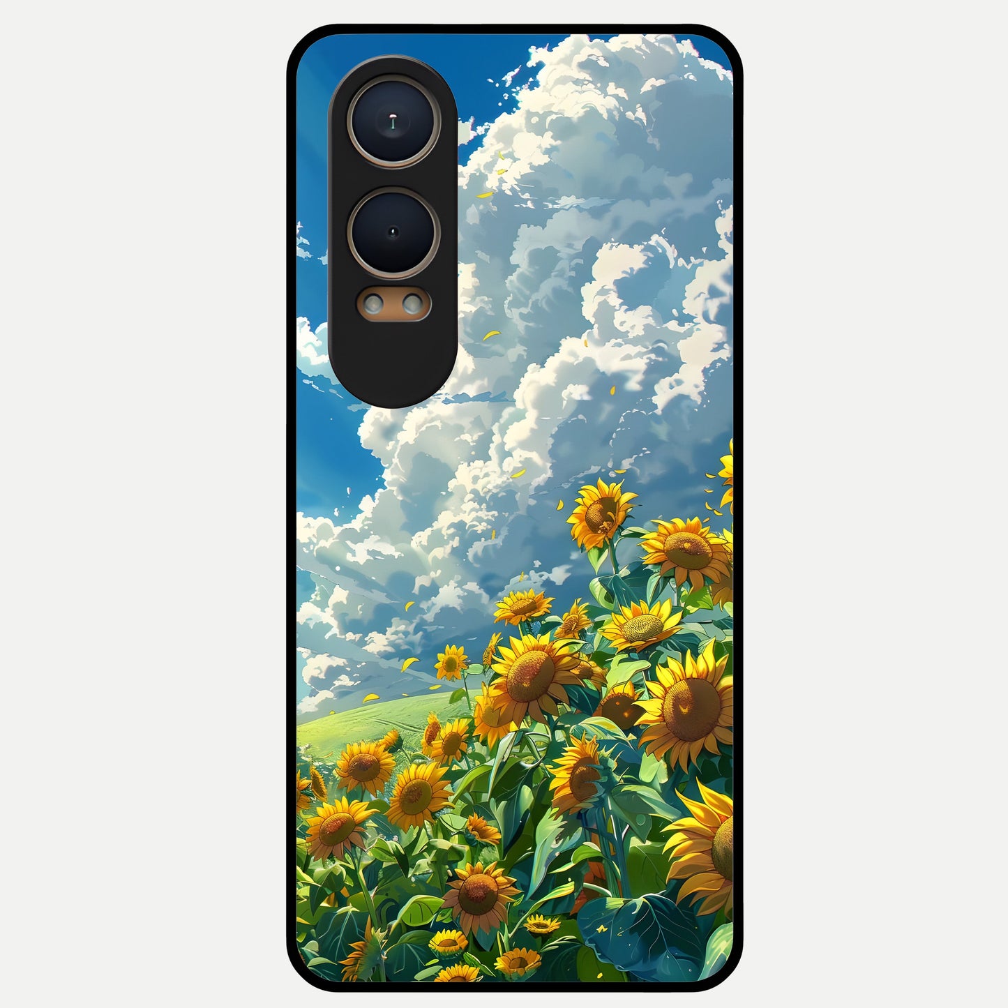  Golden Sun Glory Glass Case For Oneplus Nord CE4 Lite back cover – full design glossy printed glass finish