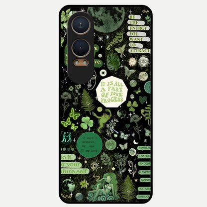  Green Mandala Pattern Glass Case For Oneplus Nord CE4 Lite back cover – full design glossy printed glass finish