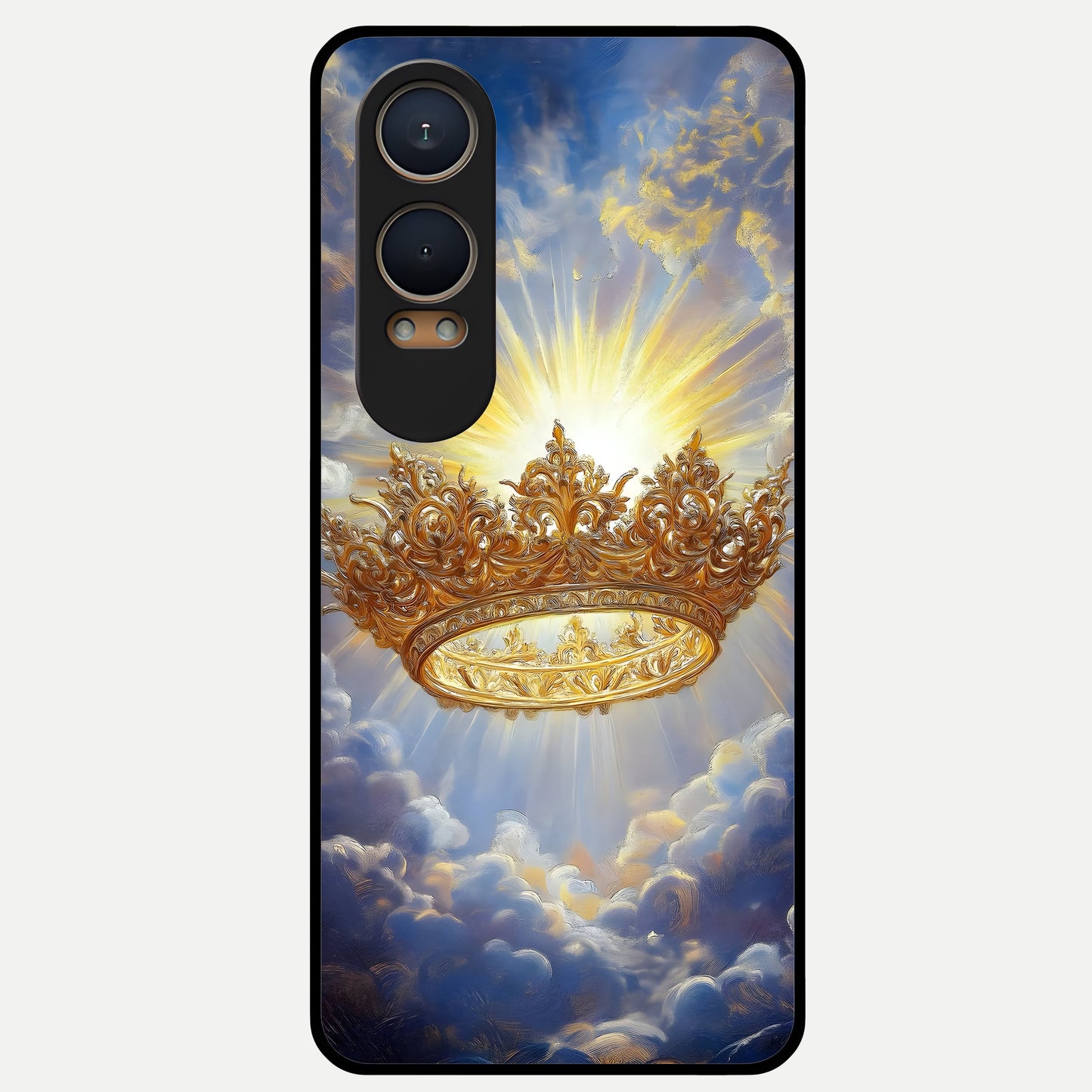  Heavenly Crown Light Glass Case For Oneplus Nord CE4 Lite back cover – full design glossy printed glass finish