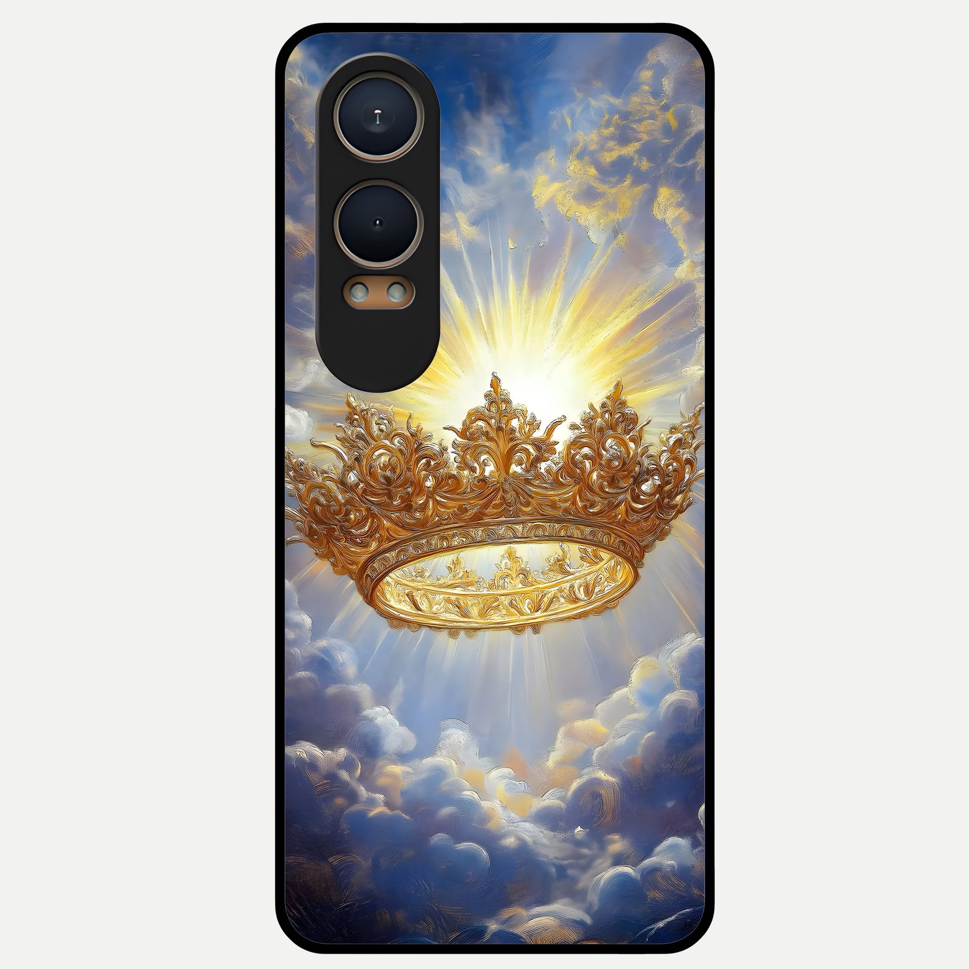  Heavenly Crown Light Glass Case For Oneplus Nord CE4 Lite back cover – full design glossy printed glass finish