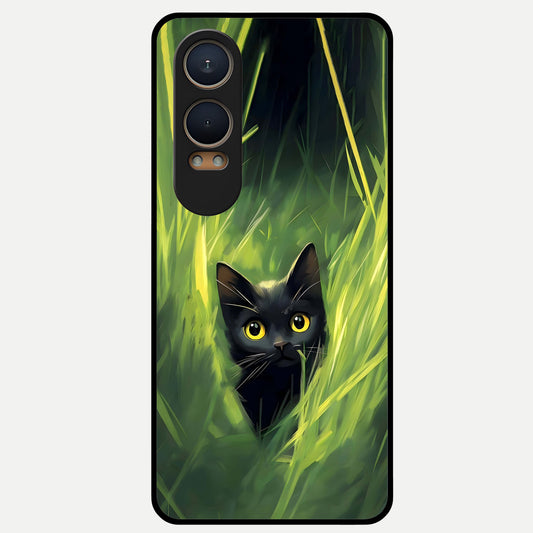  Hidden Cat Whisper Glass Case For Oneplus Nord CE4 Lite back cover – full design glossy printed glass finish