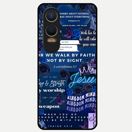  Kingdom Faith Glow Glass Case For Oneplus Nord CE4 Lite back cover – full design glossy printed glass finish