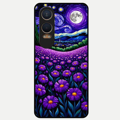  Lavender Moon Field Glass Case For Oneplus Nord CE4 Lite back cover – full design glossy printed glass finish