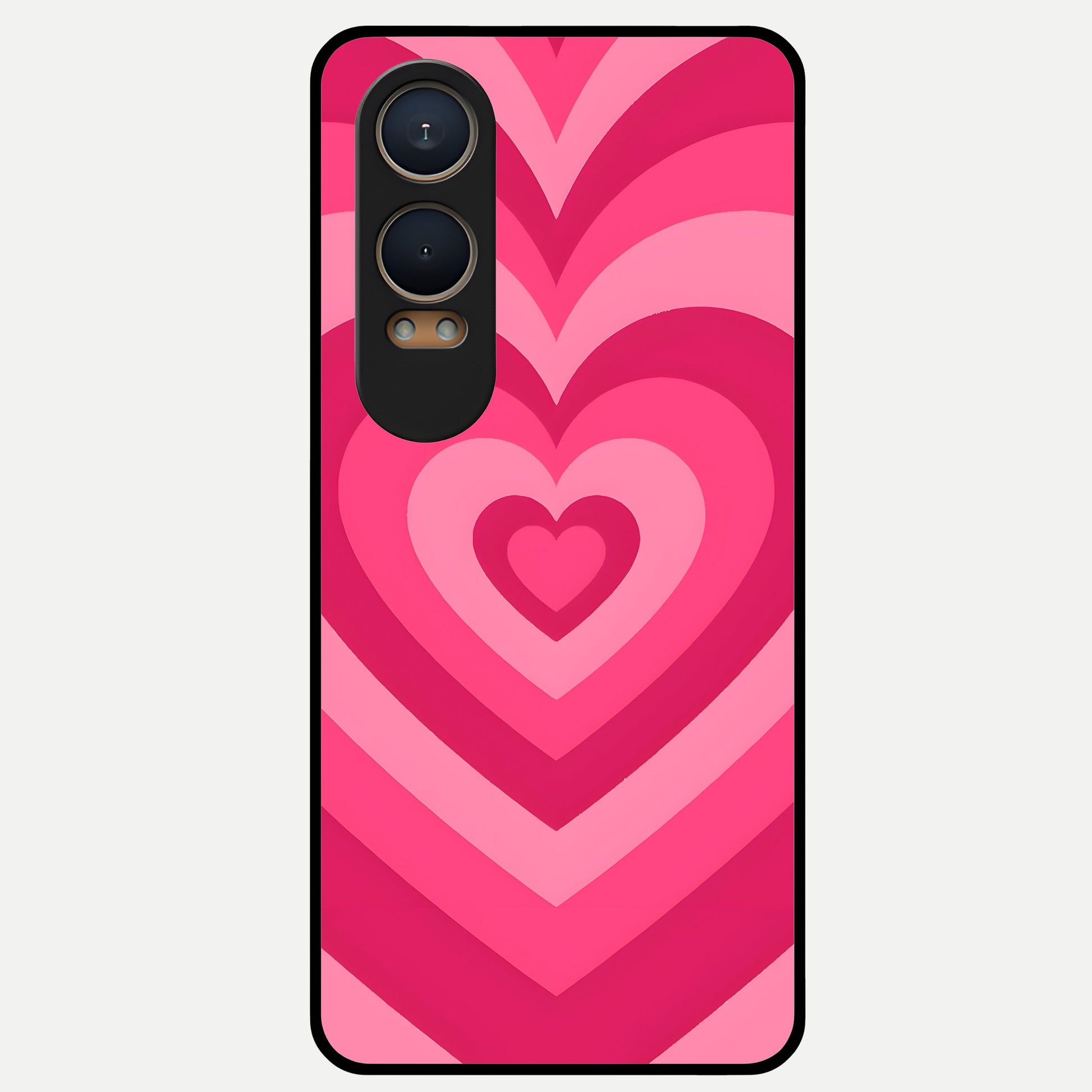  Layered Love Hearts Glass Case For Oneplus Nord CE4 Lite back cover – full design glossy printed glass finish